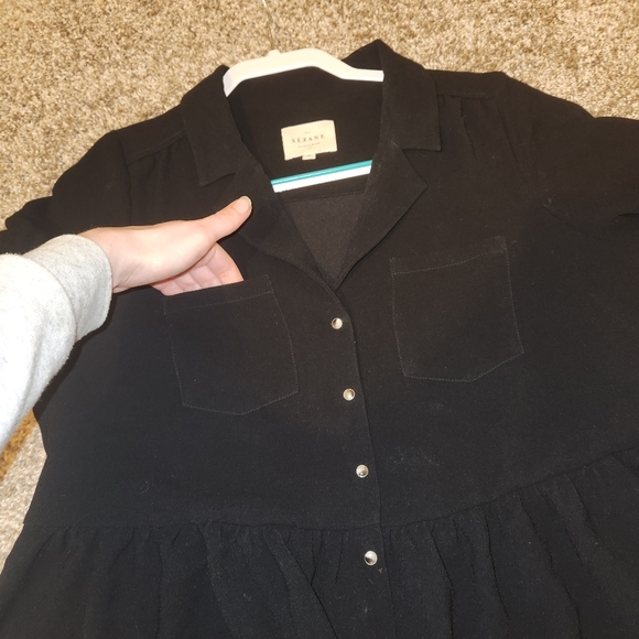 Sezane Black Snap Down Dress - Picture 5 of 9